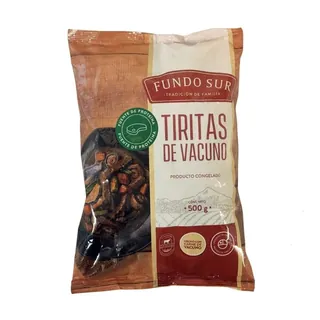 TIRITAS DE VACUNO 8x500grs FUNDO SUR